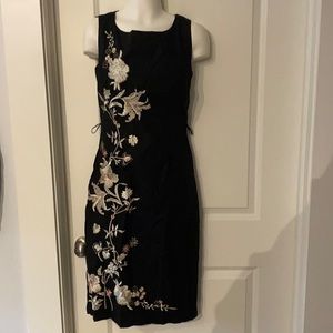 Black embroidered dress